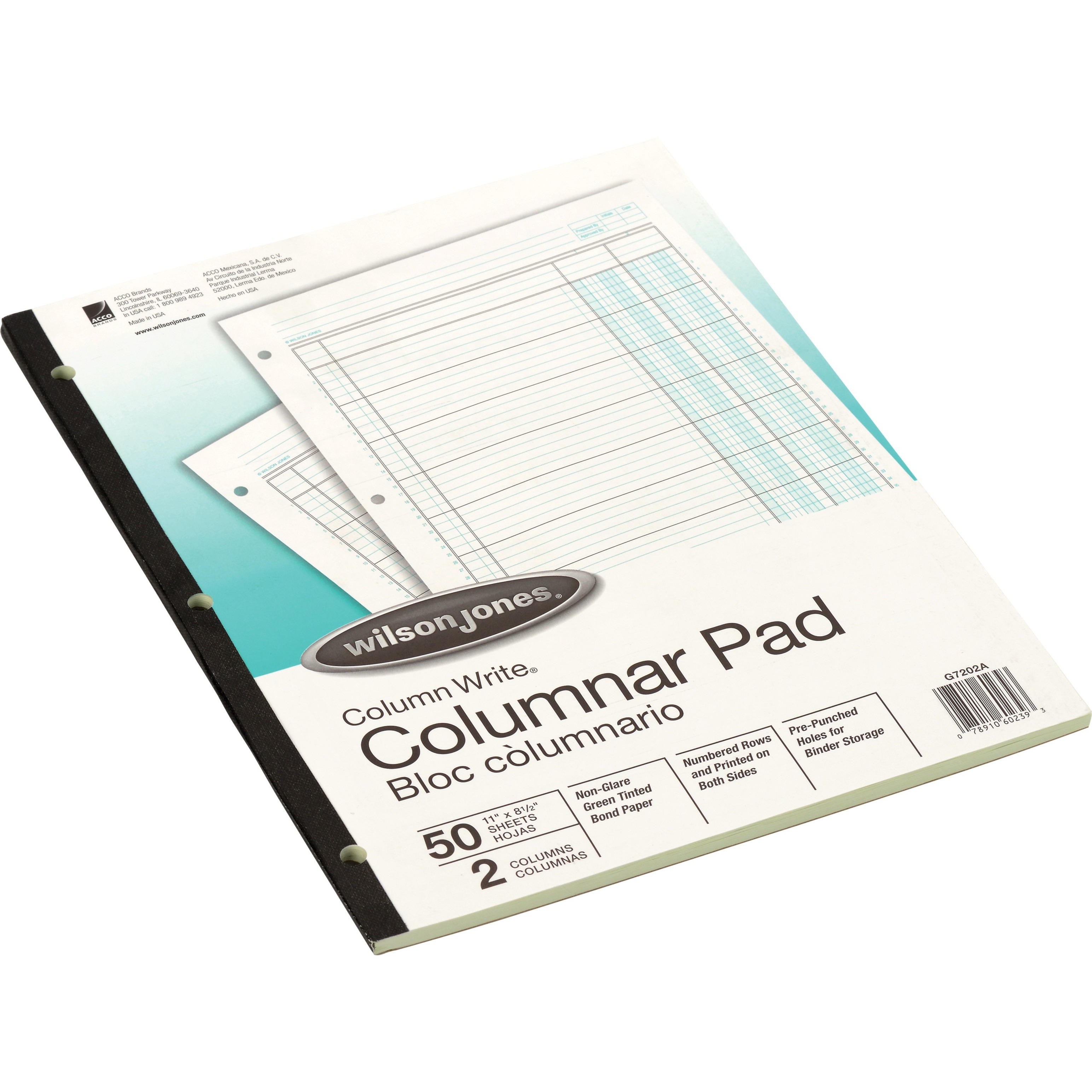 Column Note Pad Wilson Jones, WLJG7202A, Column Write 2-column Columnar Pad, 1 / Pad ...