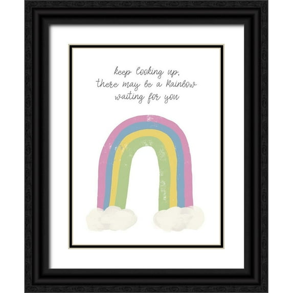 Wilson, Kali 25x32 Black Ornate Wood Framed with Double Matting Museum Art Print Titled - A Rainbow Waiting for You