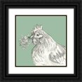 thumbnail image 1 of Wilson, Kelsey 12x12 Black Ornate Wood Framed with Double Matting Museum Art Print Titled - Watercolor  Pencil Farm color X-Hen, 1 of 4