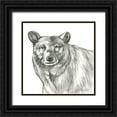 thumbnail image 1 of Wilson, Kelsey 12x12 Black Ornate Wood Framed with Double Matting Museum Art Print Titled - Watercolor Pencil Forest V-Bear, 1 of 4