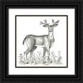 thumbnail image 1 of Wilson, Kelsey 12x12 Black Ornate Wood Framed with Double Matting Museum Art Print Titled - Watercolor Pencil Forest XI-Deer 2, 1 of 4
