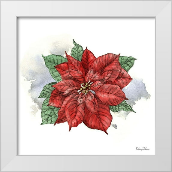 Wilson, Kelsey 12x12 White Modern Wood Framed Museum Art Print Titled - Winter Poinsetta I