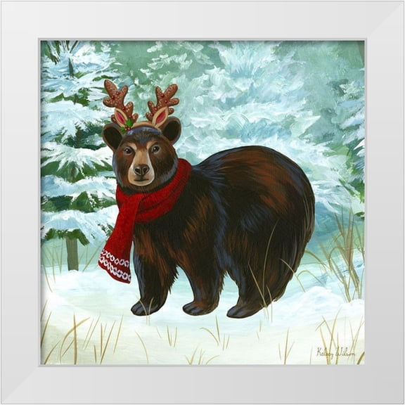 Wilson, Kelsey 12x12 White Modern Wood Framed Museum Art Print Titled - Winterscape I-Bear
