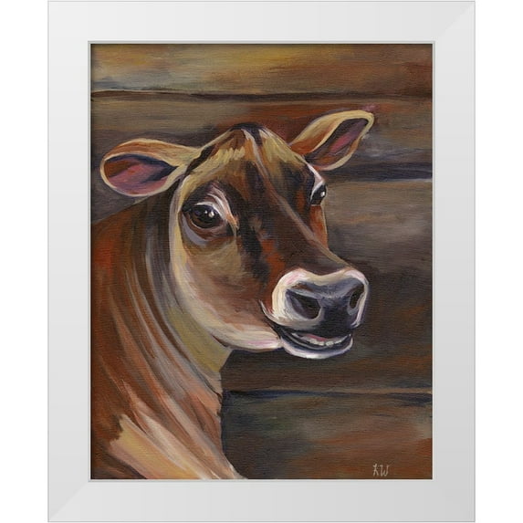 Wilson, Kelsey 12x14 White Modern Wood Framed Museum Art Print Titled - Barn Cow