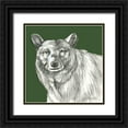 thumbnail image 1 of Wilson, Kelsey 15x15 Black Ornate Wood Framed with Double Matting Museum Art Print Titled - Watercolor Pencil Forest color V-Bear, 1 of 4