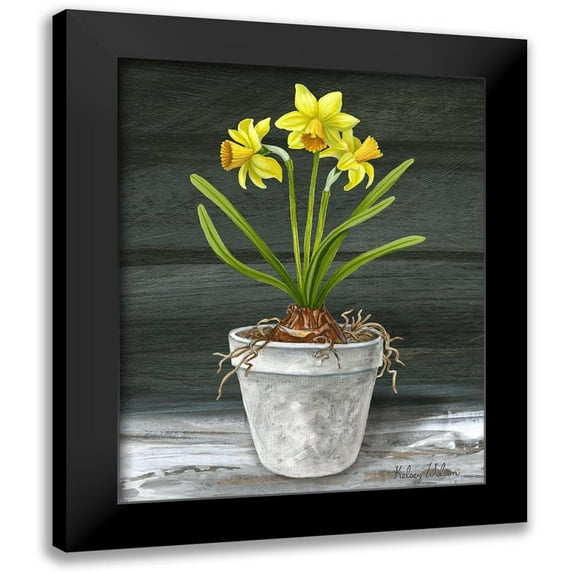 Wilson, Kelsey 15x18 Black Modern Framed Museum Art Print Titled - Farmhouse Garden I-Daffodils