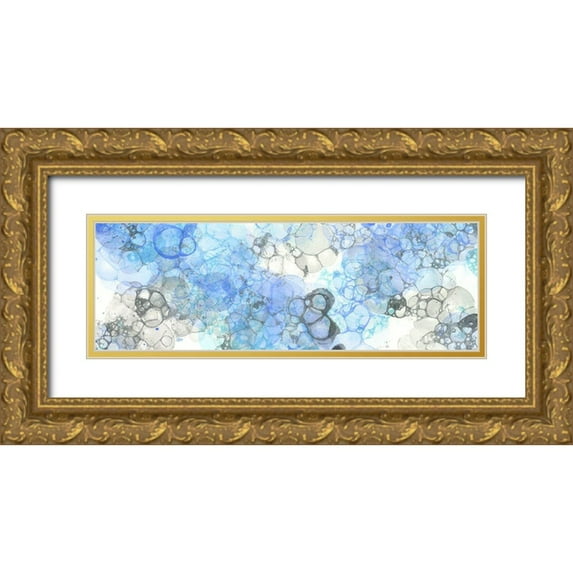 Wilson, Kelsey 18x9 Gold Ornate Wood Framed with Double Matting Museum Art Print Titled - Bubblescape panel II