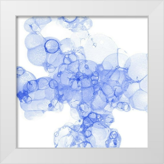 Wilson, Kelsey 20x20 White Modern Wood Framed Museum Art Print Titled - Bubble Square blue III