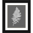 thumbnail image 1 of Wilson, Kelsey 20x24 Black Ornate Wood Framed with Double Matting Museum Art Print Titled - Neutral Fern on grey II, 1 of 4