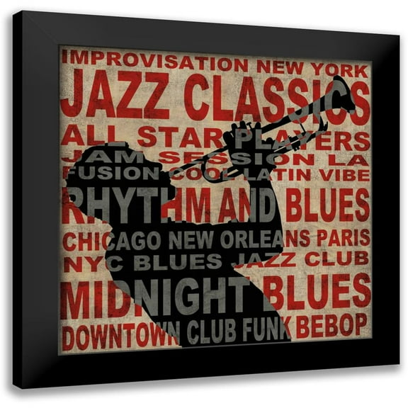 Wilson, Luke 12x12 Black Modern Framed Museum Art Print Titled - Jazz I