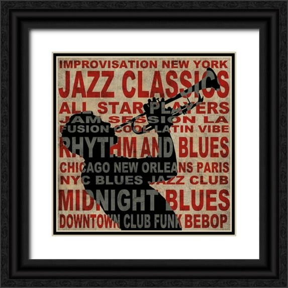 Wilson, Luke 15x15 Black Ornate Wood Framed with Double Matting Museum Art Print Titled - Jazz I