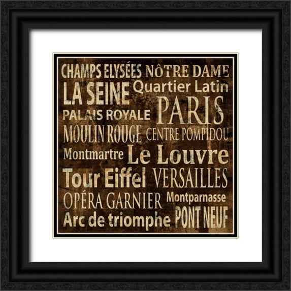 Wilson, Luke 26x26 Black Ornate Wood Framed with Double Matting Museum Art Print Titled - Paris