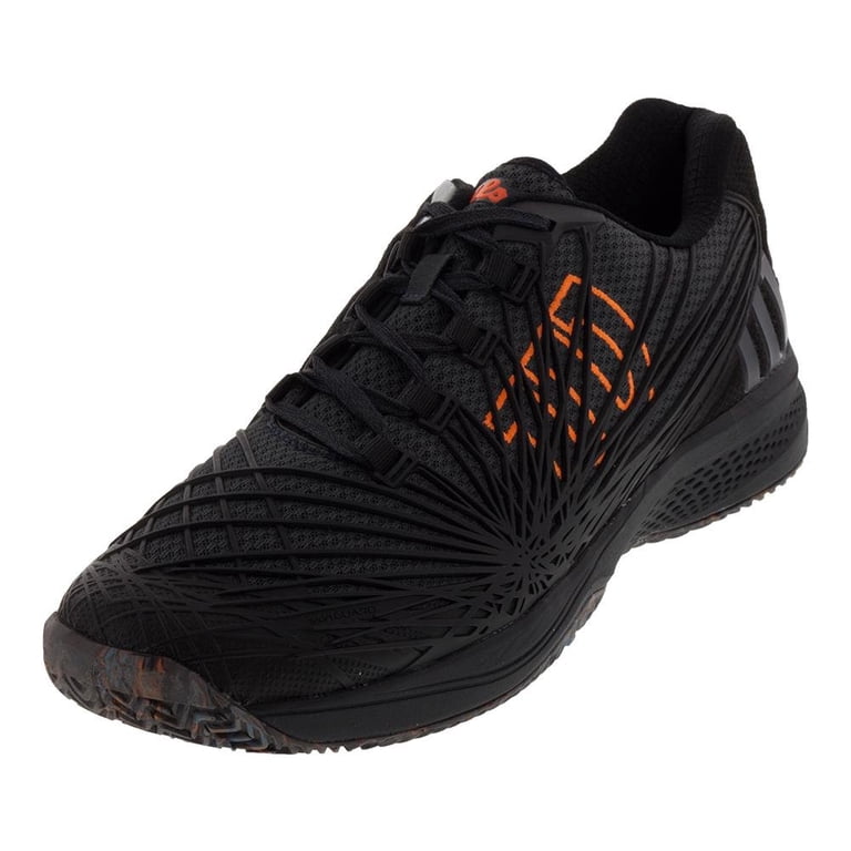 Wilson Men's Kaos 2.0 SFT Tennis Shoe (Ebony/Black/Shocking Orange