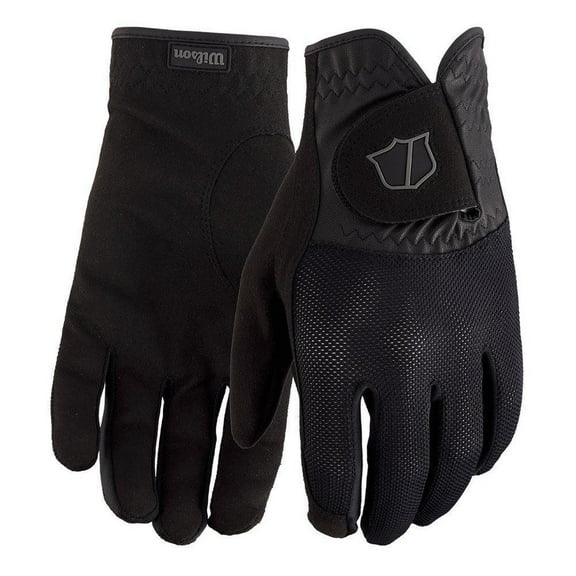 Wilson Men's Rain Golf Gloves (Mens Pair, Black, X-LARGE) 2024 NEW