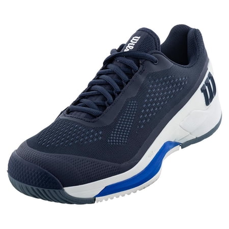 Wilson Men`s Rush Pro 4.0 Tennis Shoes Navy Blaze and White ( 7.5 )