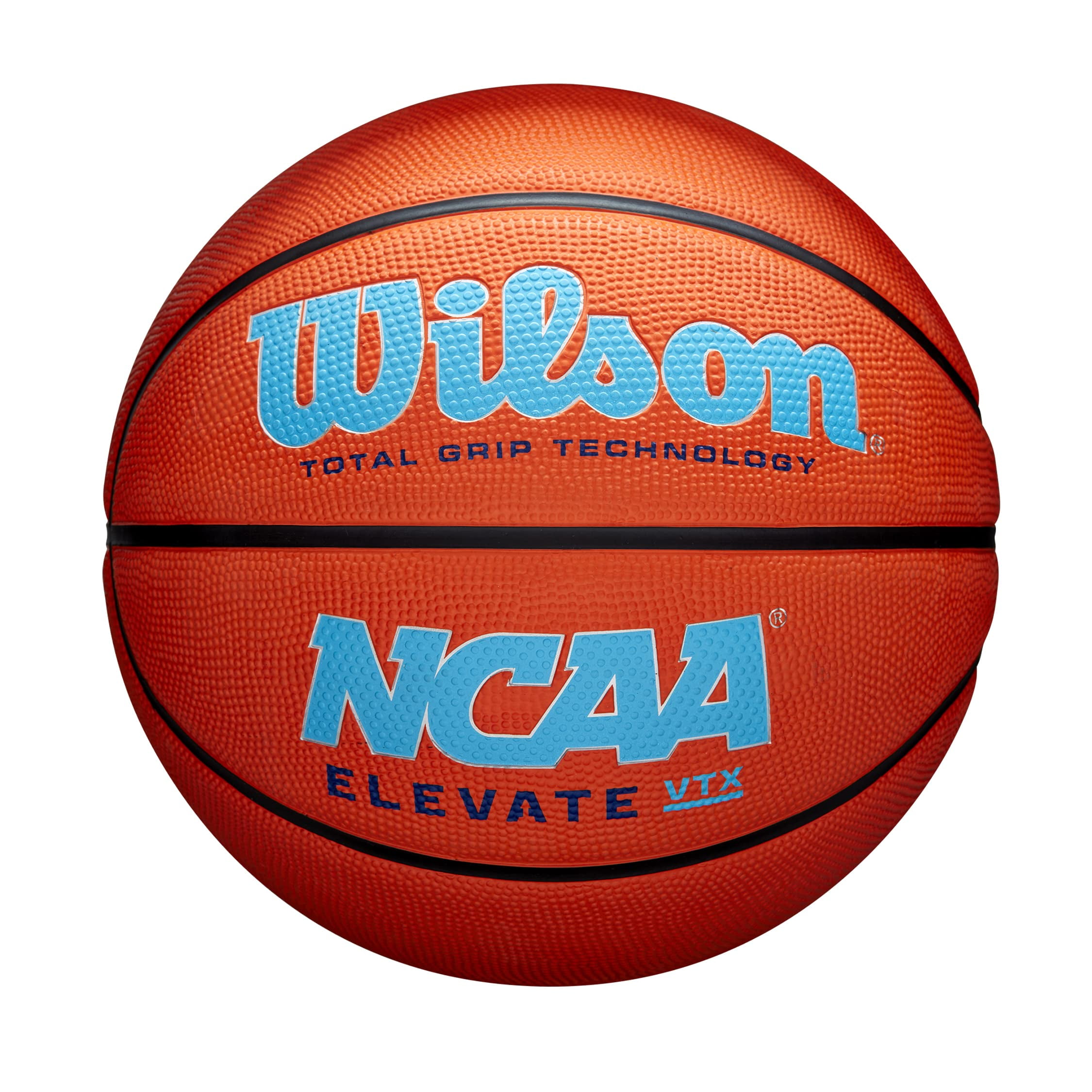 Wilson NCAA Elevate VTX Basketball - Size 6-28.5", Orange/Blue