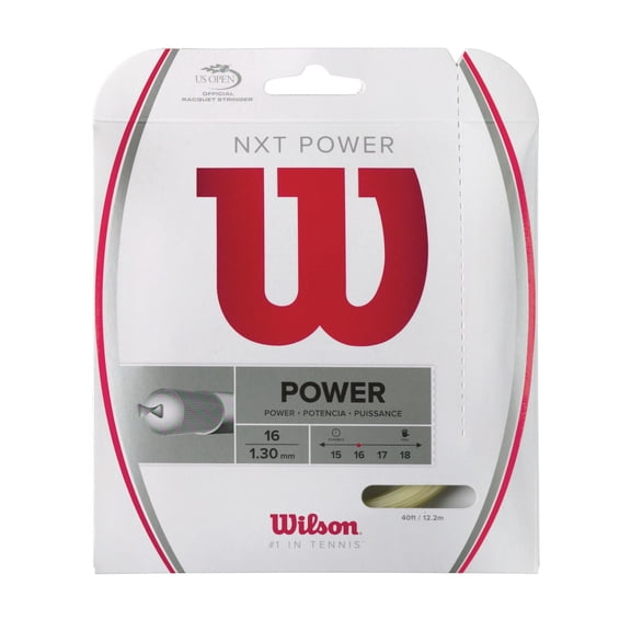 Wilson NXT Power 16 Tennis String Set, 16 Gauge, 40 ft, Natural