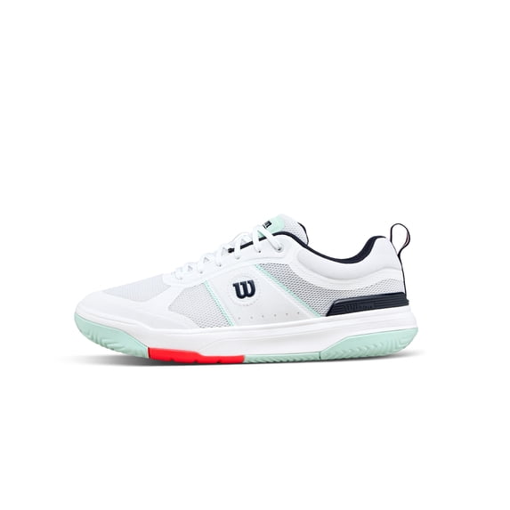 Wilson Pickle Pro Mens Pickleball Shoes, White/Bay/Fiery Coral, Size 8.5