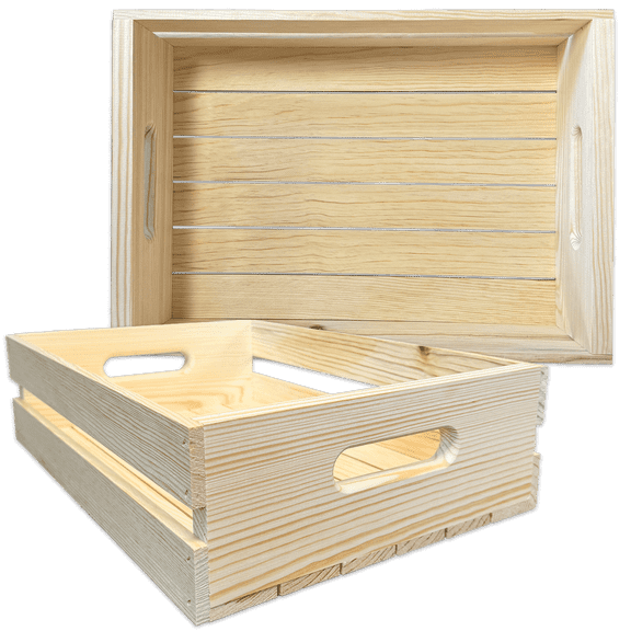 Wilson Pine Pallet Serving Tray Wood Crate (2 Pack)