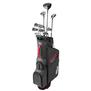 Wilson Mens Profile Complete Golf Set - Right Hand with Stand Bag, Black/Red/Silver