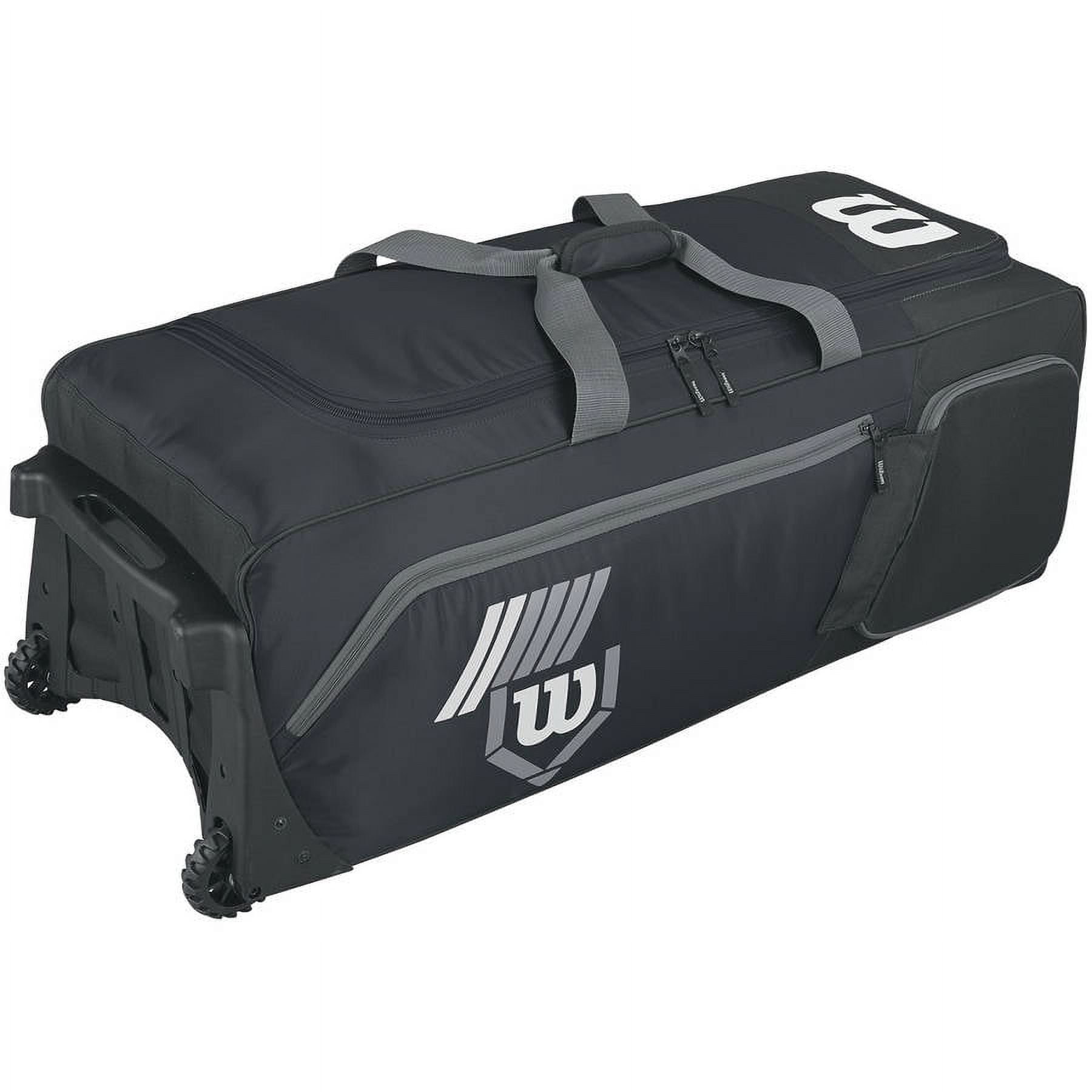Wilson Pudge 2.0 Catchers Bag on Wheels, Black
