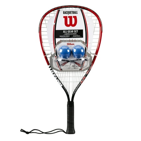 Wilson Racquetball All Gear Set - Racket, Two Racquetballs protective eyewear