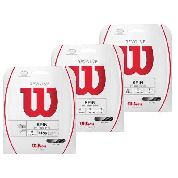 Wilson Revolve 17 Gauge Polyester Tennis String Set, 40 ft, Black