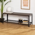 thumbnail image 1 of Wilson Riveted Dark Walnut Entry Bench by River Street Designs, 1 of 12