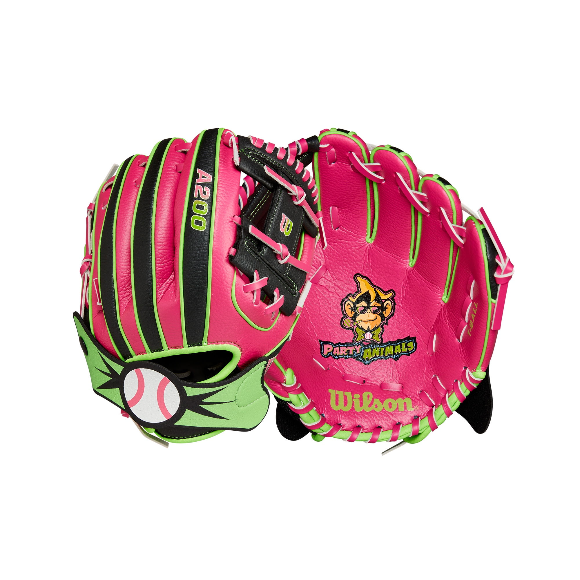 Wilson 2024 A200 EZ Catch™ Party Animals™ 10” T-Ball Glove - Hot