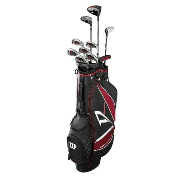 Wilson Senior Men Deep Red Tour Complete Golf Club Set w/ Cart Bag | Left-Handed