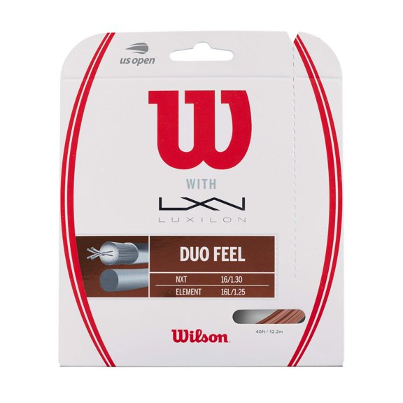 Wilson Duo Feel Hybrid Tennis String Set, 16/17 Gauge, Bronze/Natural