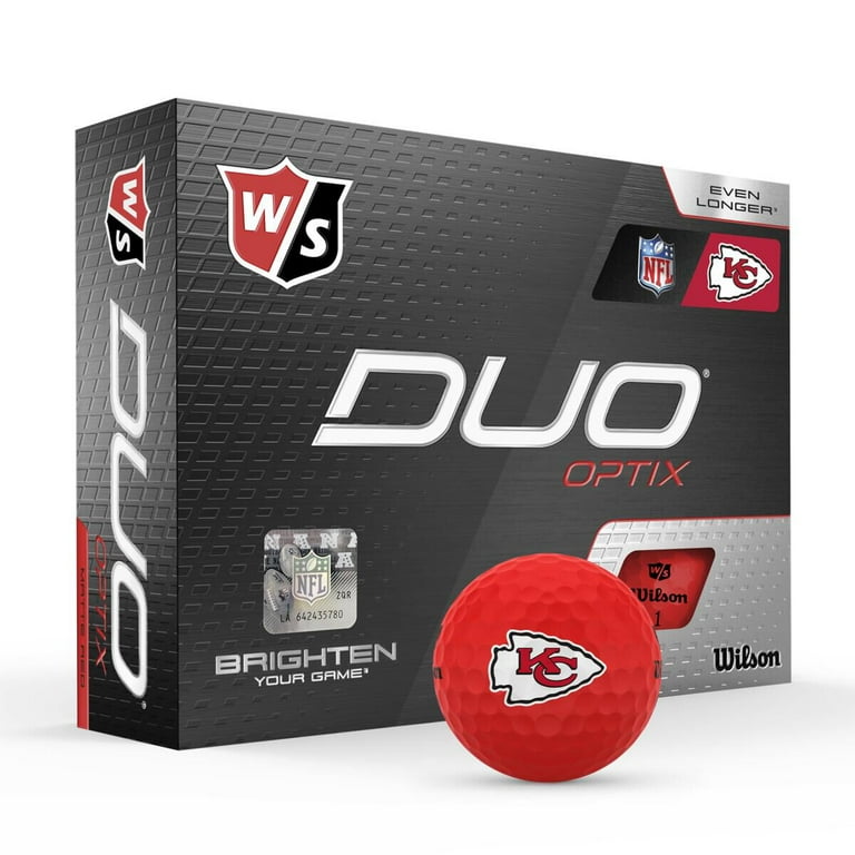 Wilson Staff Duo Optix NFL Golf Balls Red, Kansas City Chiefs, 12