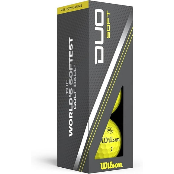 Wilson Staff Duo Soft Golf Balls (Yellow, 3pk) 1 Sleeve 2023 NEW