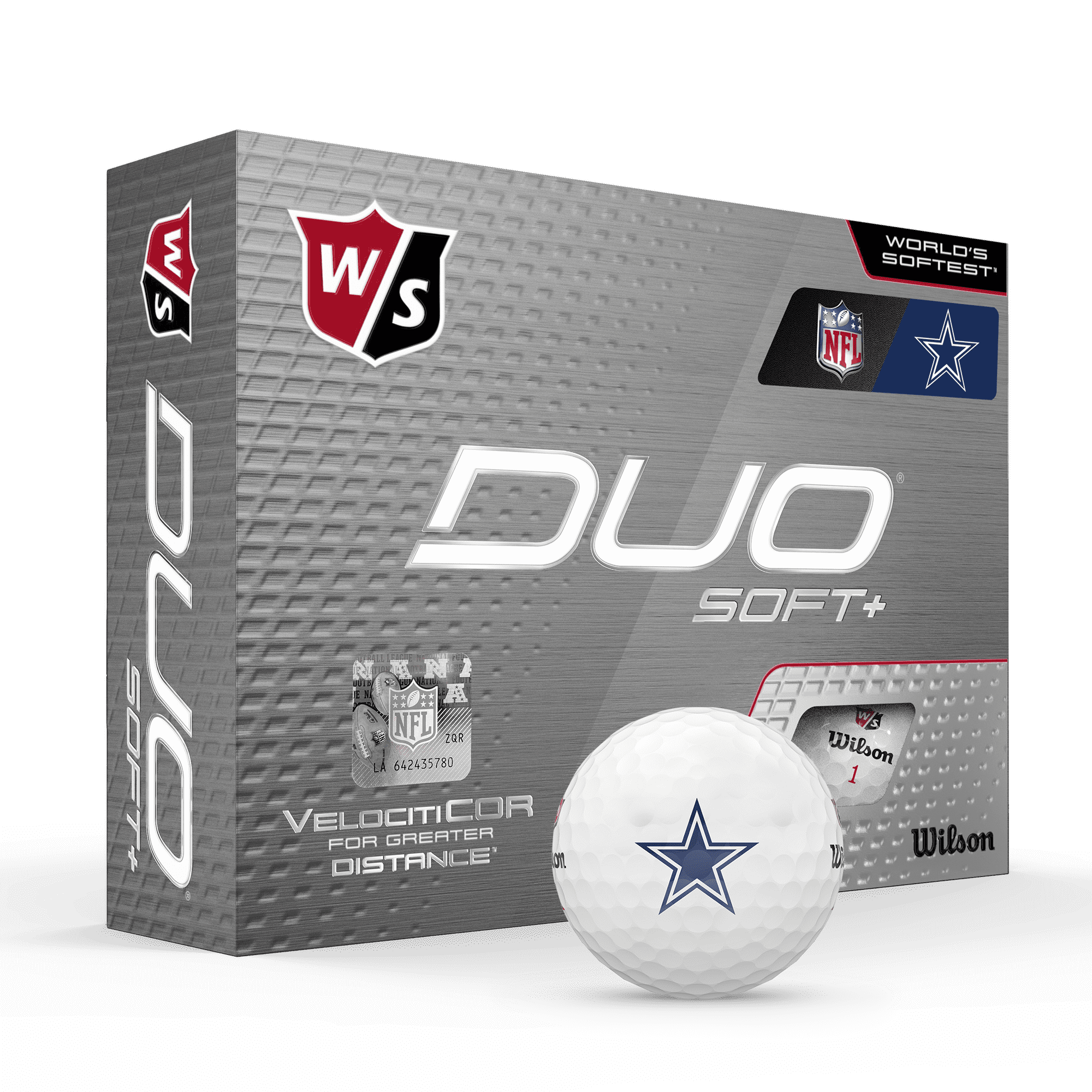 Wilson Staff Duo Soft + NFL Golf Balls White, Dallas Cowboys