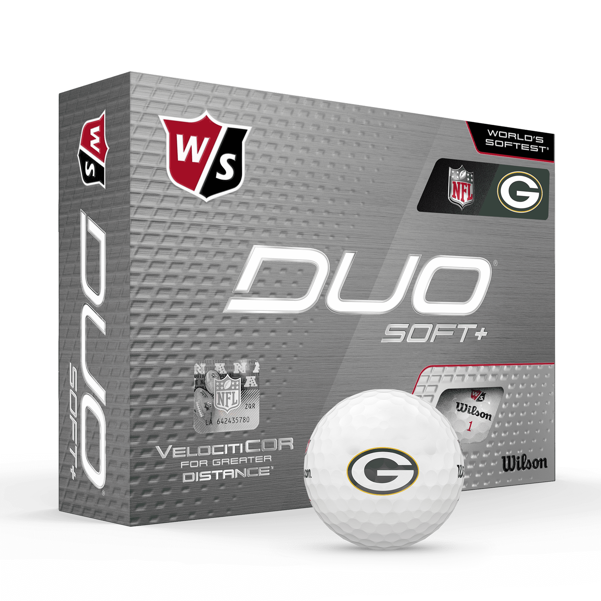 Wilson Staff Duo Soft + NFL Golf Balls White, Green Bay Packers