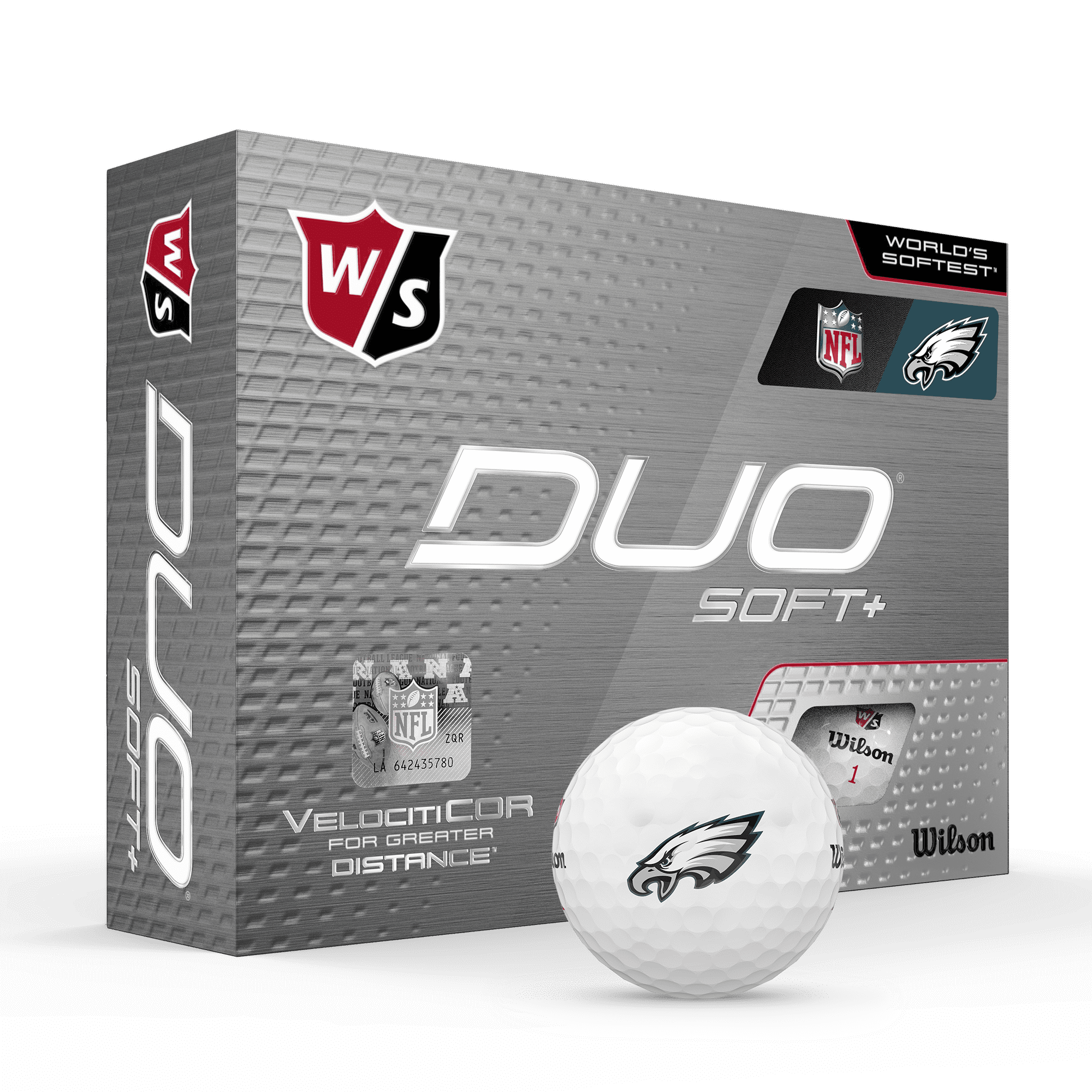 Wilson Staff Duo Soft + NFL Golf Balls White, Philadelphia Eagles 