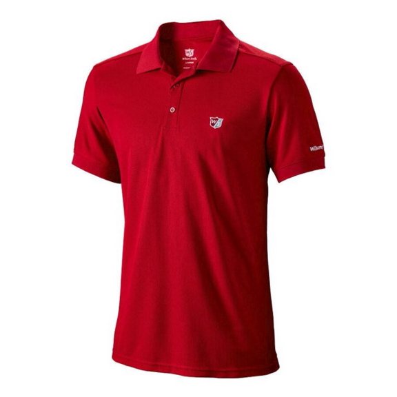 Wilson Staff Men's Authentic Polo Shirt Golf Top Performance WGA700408 (Red, S)