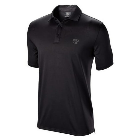 Wilson Staff Men's Jacquard Polo Shirt Golf Top 2019 Pro Shop Club (Black, S)
