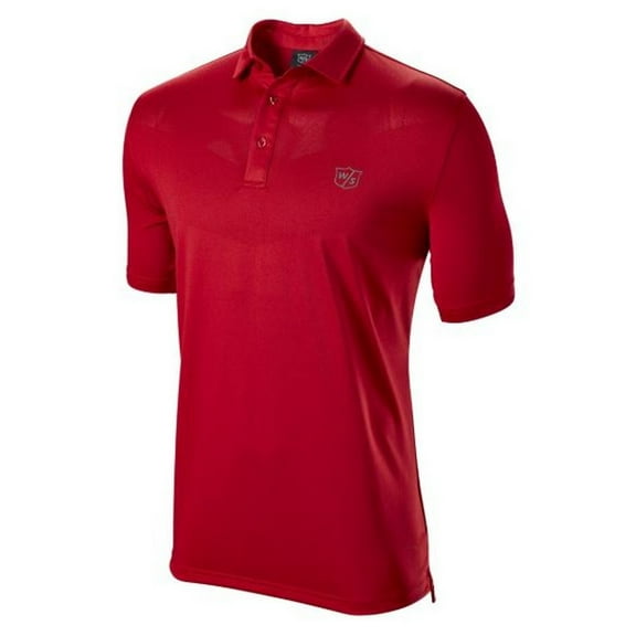 Wilson Staff Men's Jacquard Polo Shirt Golf Top 2019 Pro Shop Club (Red, S)