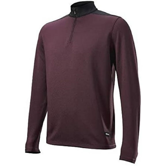Wilson Staff Men's Signature Thermal Tech Pullover 1/2 Zip Shirt (Burgundy, M)