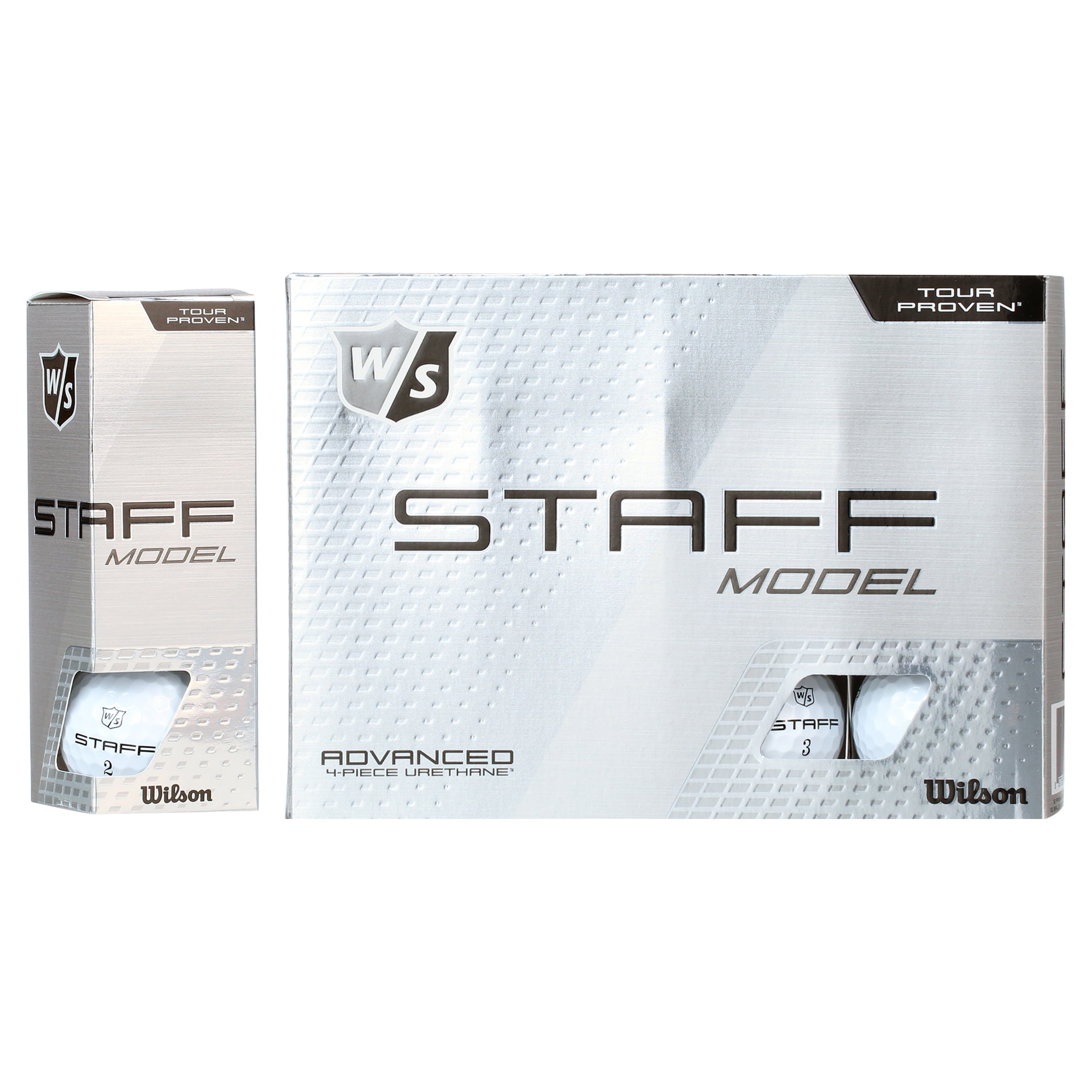 Wilson Staff Model 4-Piece Tour Golf Balls, White, 15 lb (12 Pack)