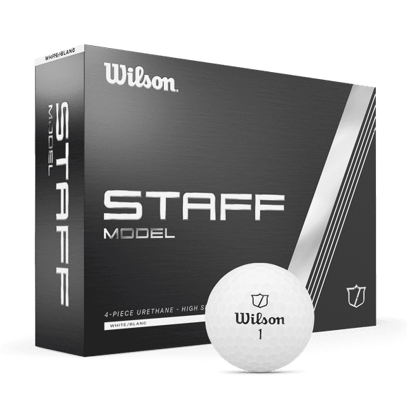 Wilson Staff Model Adult Golf Balls, Urethane White, 12 Count