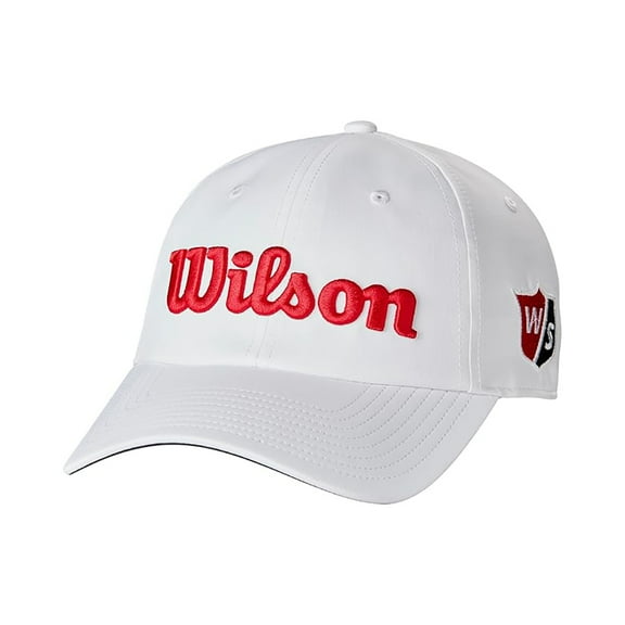 Wilson Staff Golf Pro Tour Adjustable Backstrap Hat, White/Red -