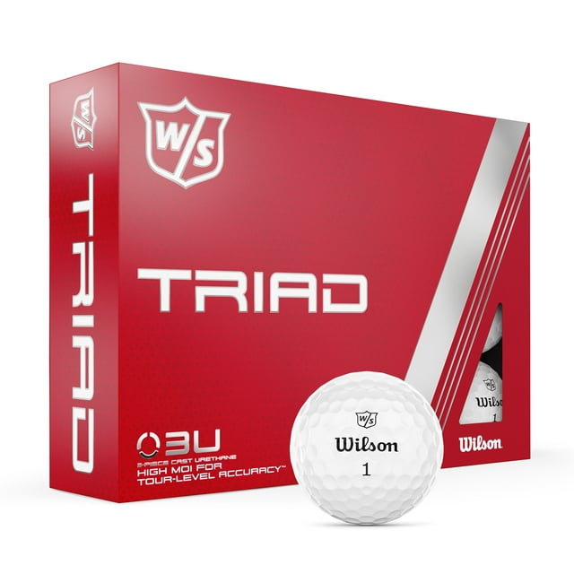 Wilson Staff Triad Golf Balls, White, 12-Pack