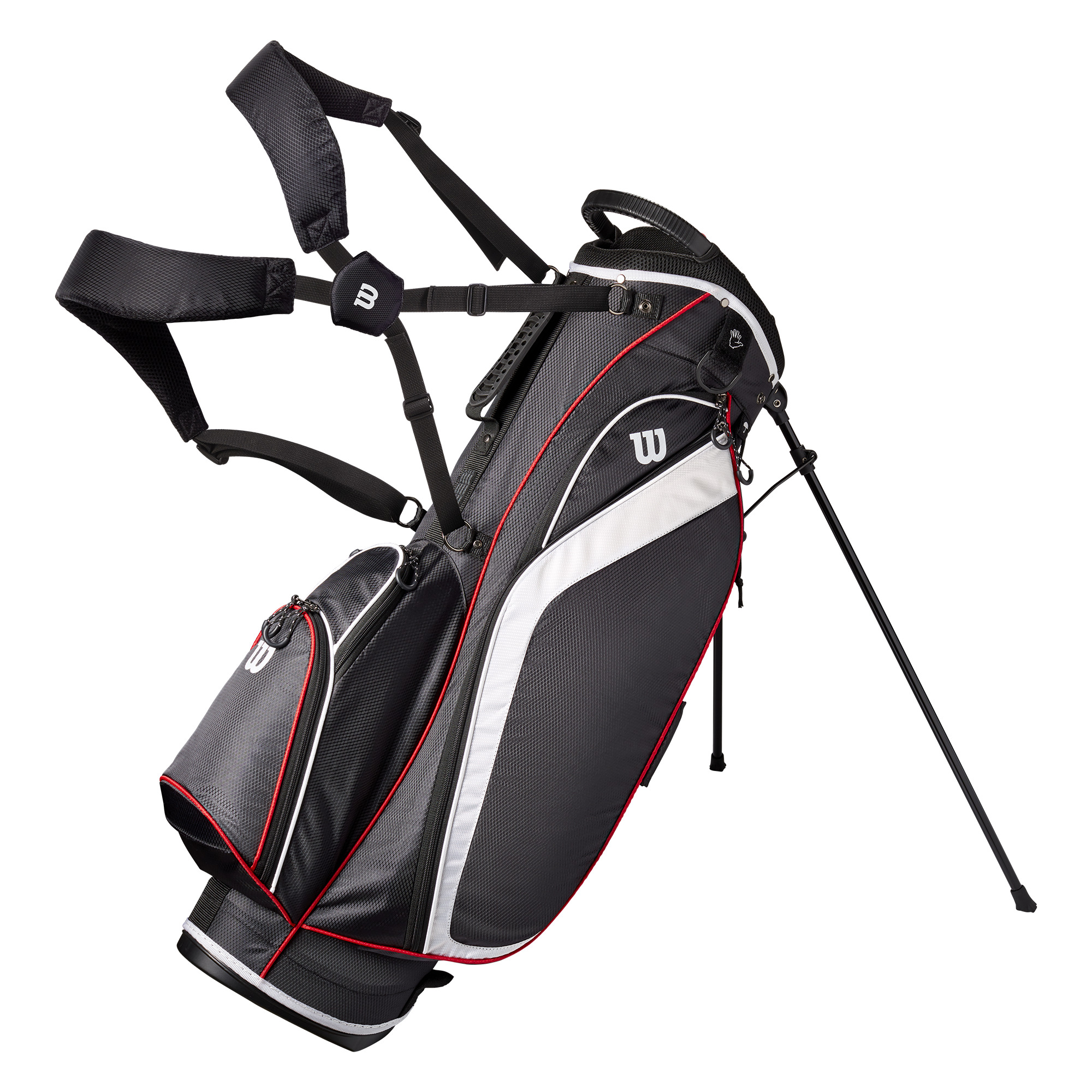Wilson Stand Golf Bag, 6 Way Divider, Black/White/Red - image 1 of 6
