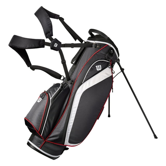 Wilson Stand Golf Bag, 6 Way Divider, Black/White/Red