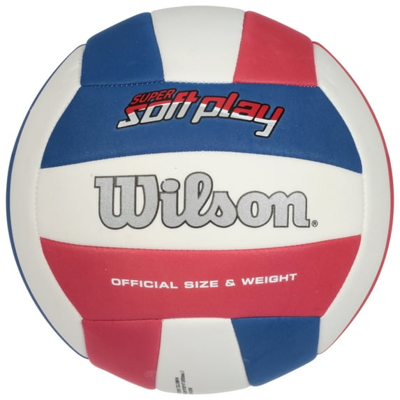 Wilson Super Soft Play Official Size & Weight Volleyball, Red/White/Blue
