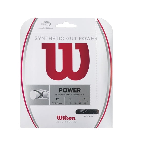Wilson Synthetic Gut Power 16 Gauge Tennis String, 40 ft Set, Black