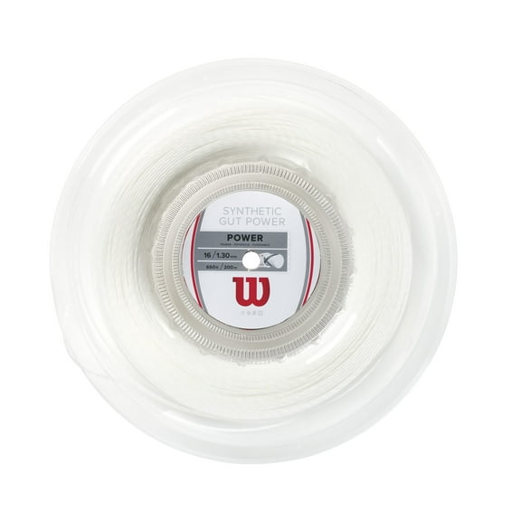 Wilson Synthetic Gut Power 17 Tennis String, 200m Reel, White
