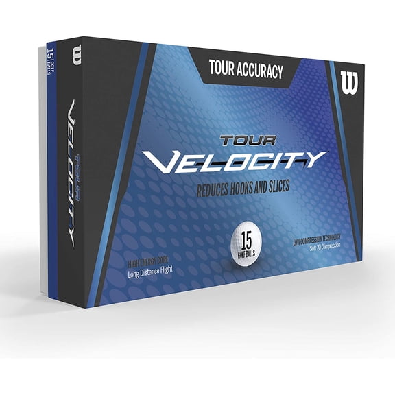 Wilson Tour Velocity Accuracy Golf Balls, 15-Ball Pack, White Balls